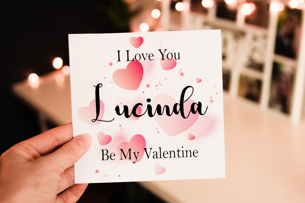 I Love You Personalised Valentine Card, Card for Valentine